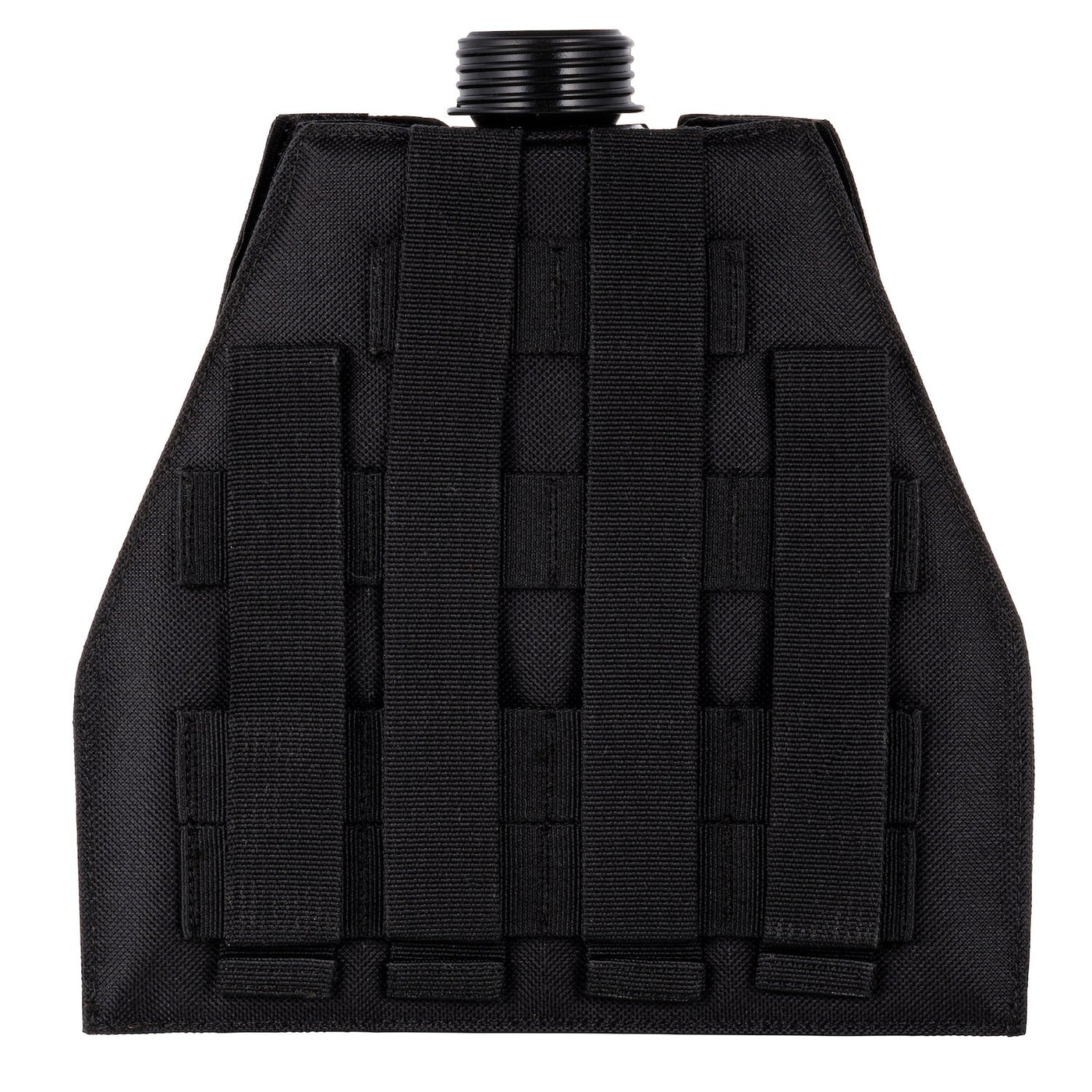 Back view of the MIRA Safety MB-90 PAPR MOLLE Pouch, with a PAPR installed, in black, no filters