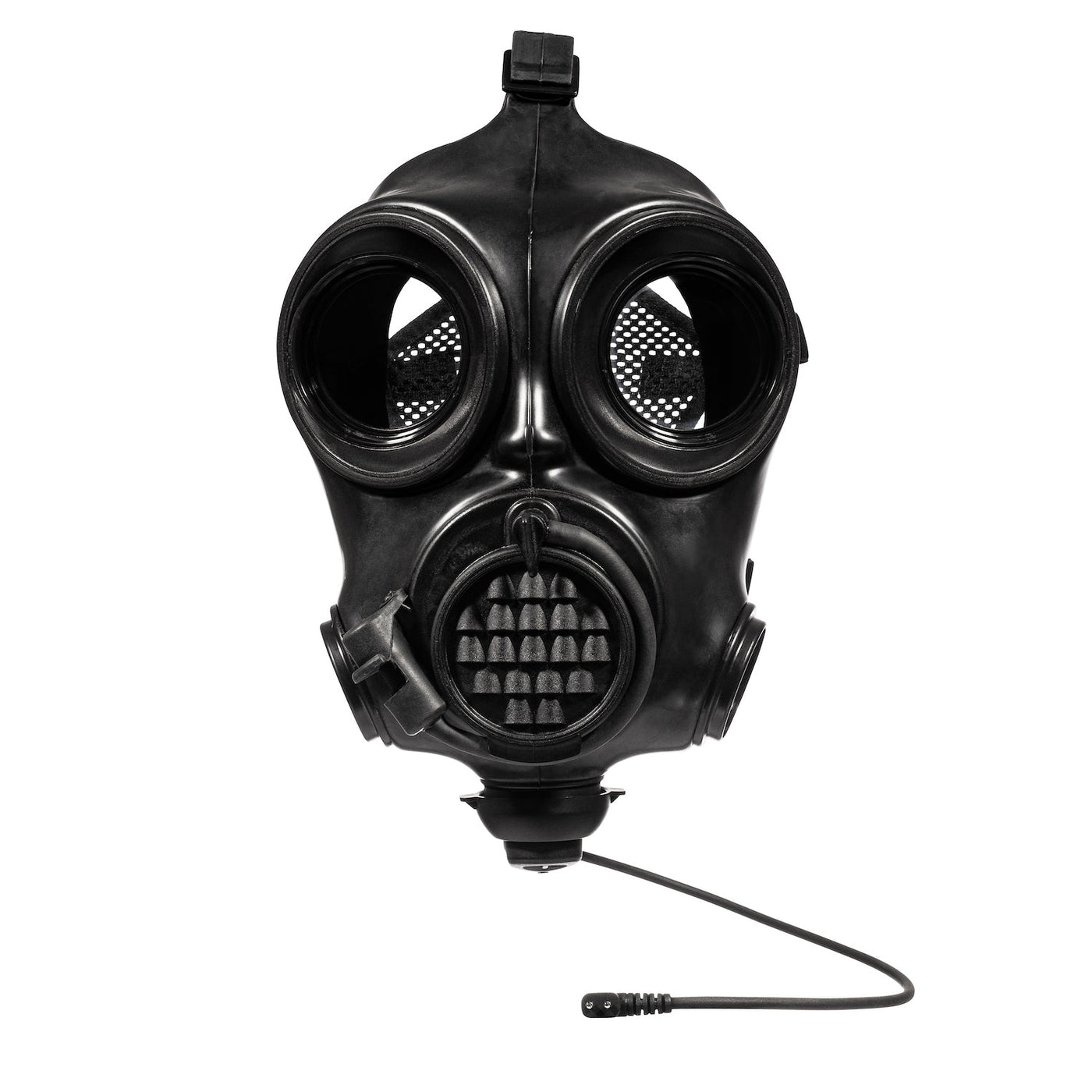 MIRA Safety Gas Mask Microphone connected to a CM-7M Military Gas Mask 