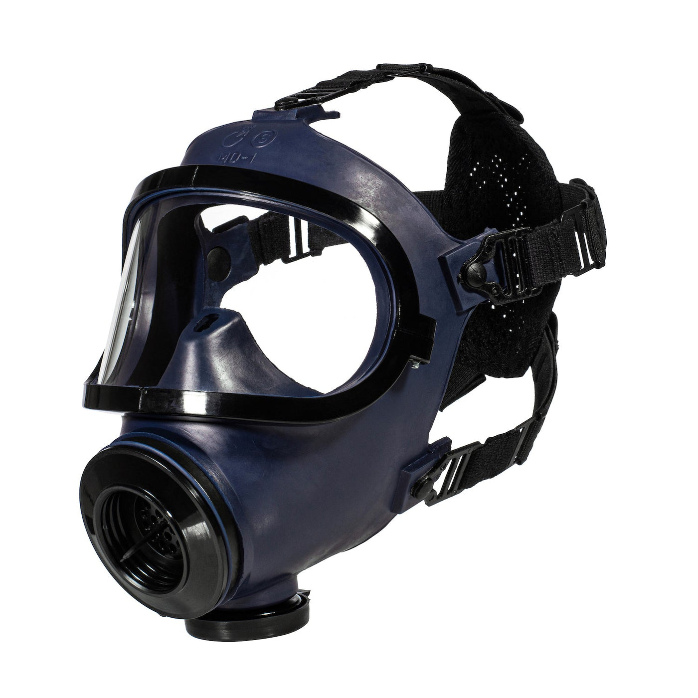 Left three quarter view of the kids gas mask kit on white background