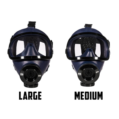 Size differences between the large and medium MD-1 children's gas masks
