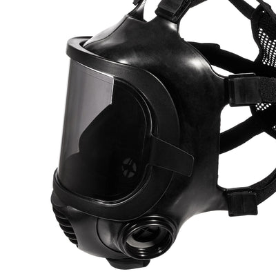 Single layer tinted PROFILM gas mask visor protector side view
