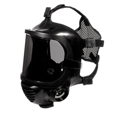 Single layer tinted PROFILM gas mask visor three quarter view