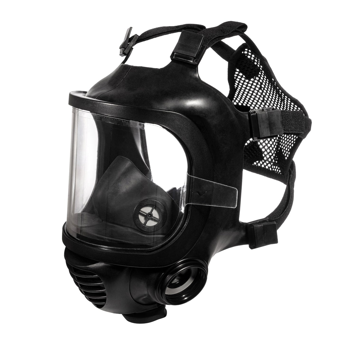 Single layer transparent PROFILM gas mask visor protector three quarter view