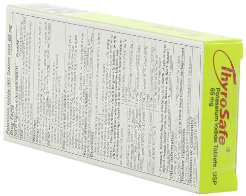 Thyrosafe potassium iodide packaging instructions side view